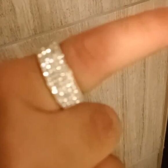 Diamond unisex wedding band ring - Picture 6 of 7